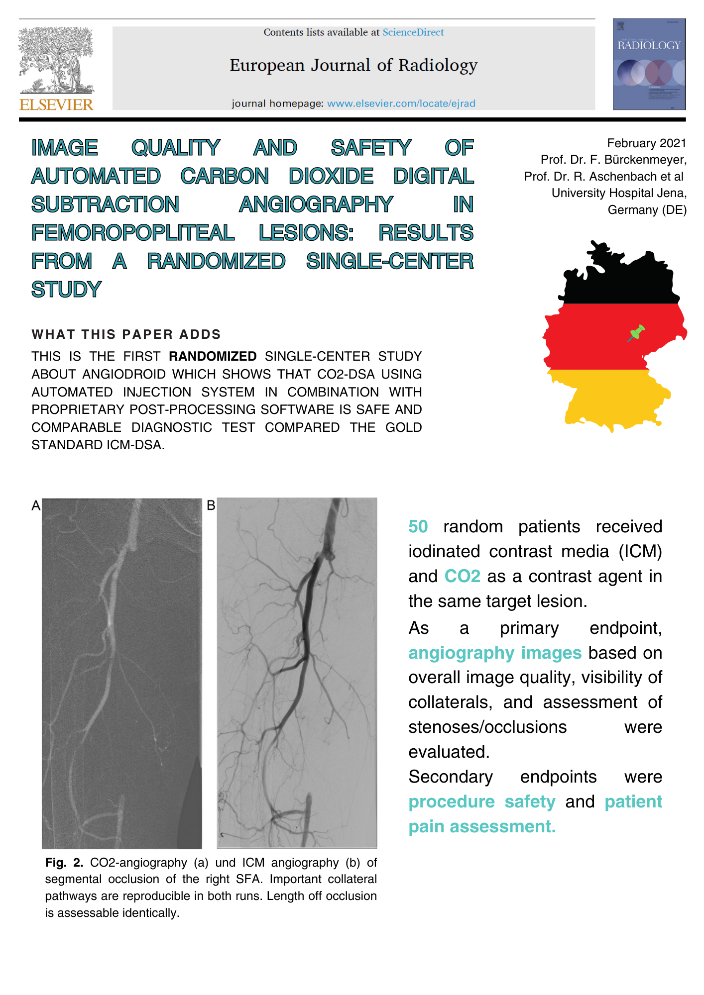 Image quality and safety of ACDA in lower limbs