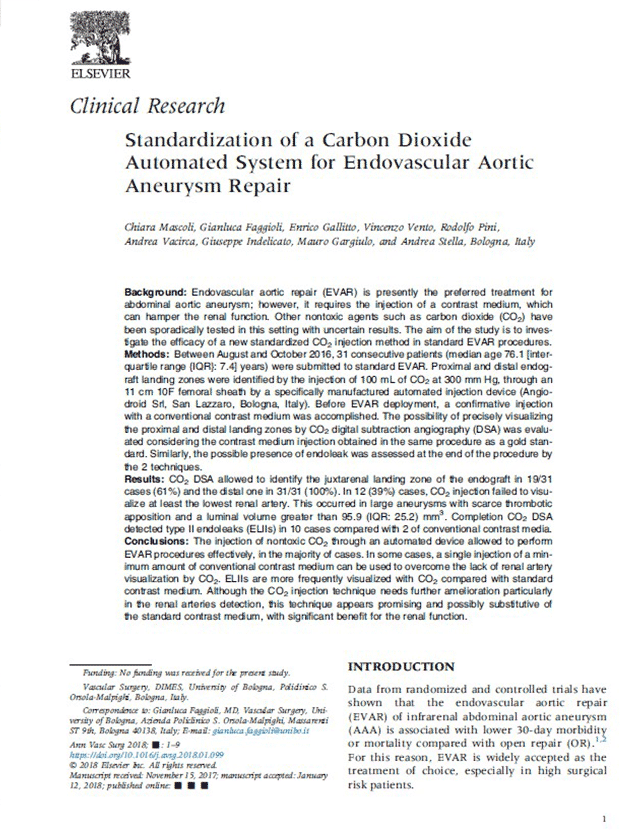 Standardization of a Carbon Dioxide Automated System for EVAR