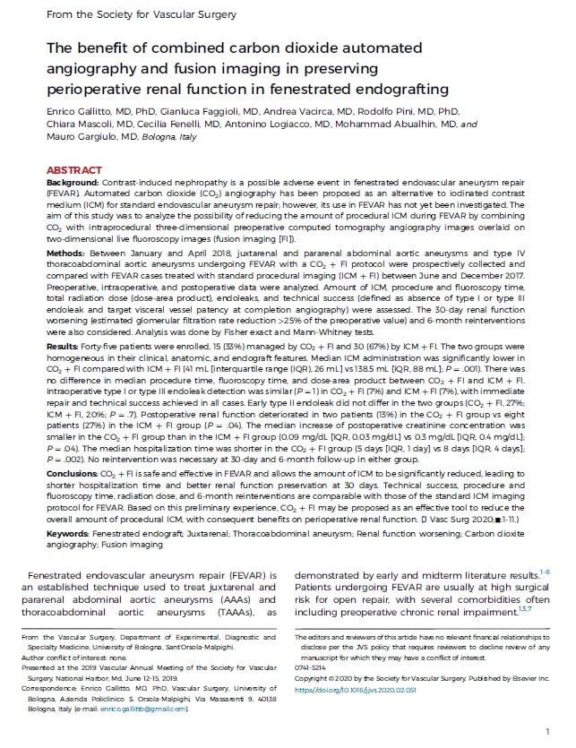 The benefit of carbon dioxide automated angiography in FEVAR