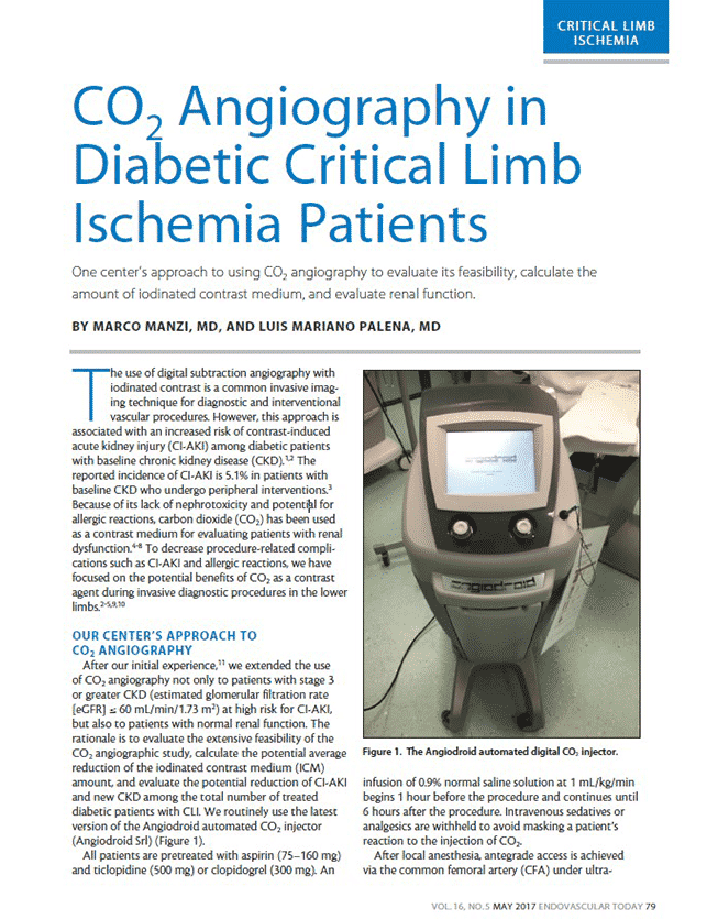 Carbon Dioxide Angiography in Diabetic Critical Limb Ischemia Patients
